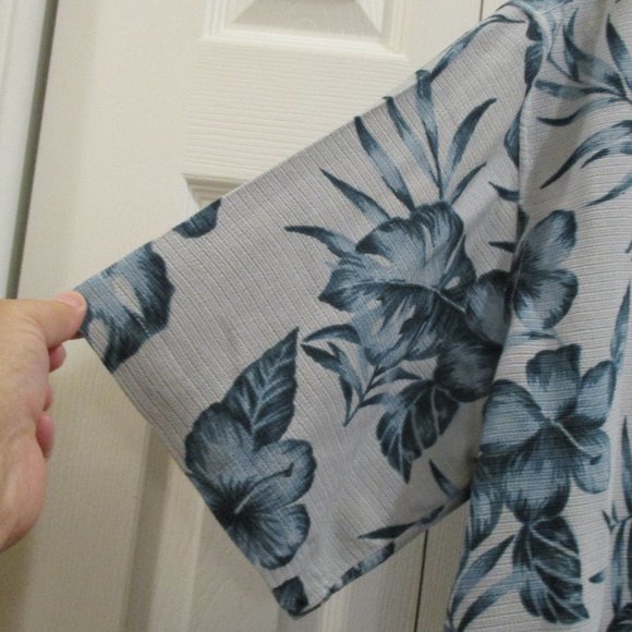 Kona Kai Hawaiian Shirt sz 2XL Textured Silk Blue - Picture 5 of 9